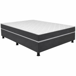 Cama Box Isa Casal Com Molas Ensacadas 138x188x60cm Ortobello Cinza 52032