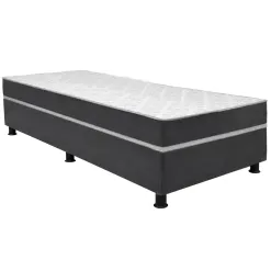 Cama Box Isa Solteiro Com Molas Ensacadas 88x188x60cm Ortobello Cinza 26373