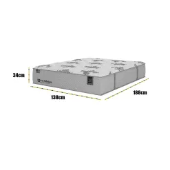 Colchao Gran Palladium Casal Com Molas Lfk 34x188x138cm Sealy 39907