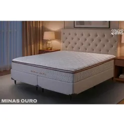 Colchao Minas Ouro Casal Com Molas Ensacadas 32x188x138 Colchominas 92045