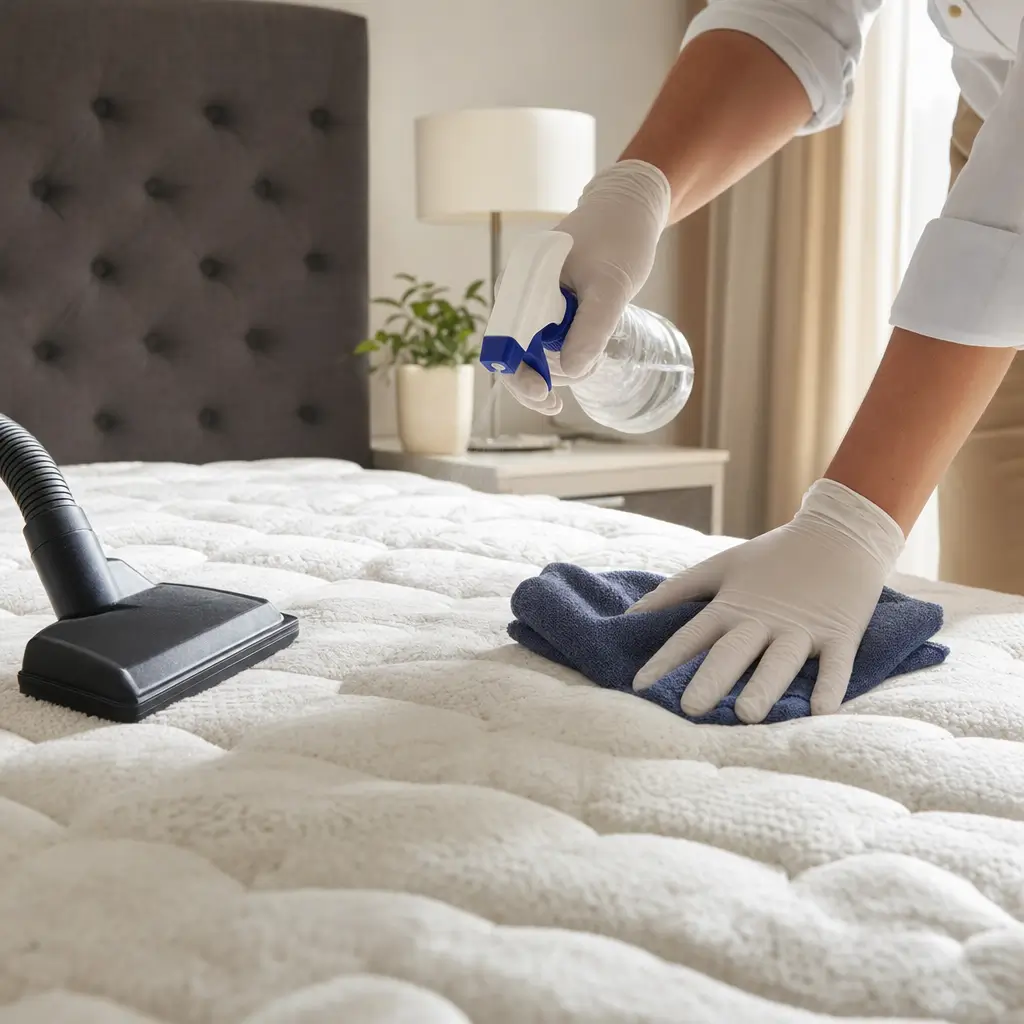 Como eliminar ácaros do colchão em casa rápido pulverização no colchão com aspirador e pano
