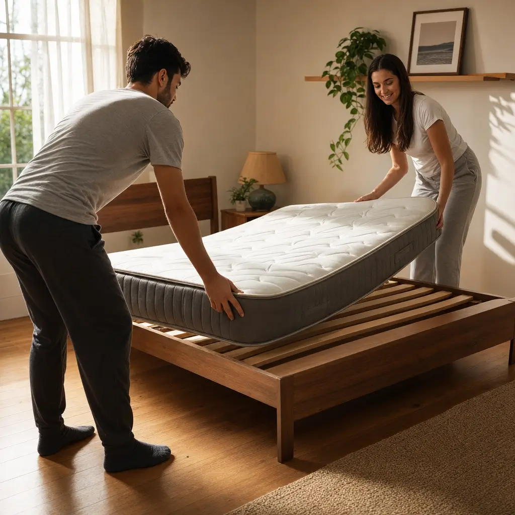 Como virar o colchão corretamente: quando fazer casal virando colchão na cama