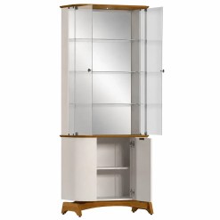 Cristaleira Serena Com Espelho 3 Portas E Led New Ceval 22567