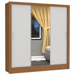 Guarda Roupa Berlim Com Espelho Casal 3 Portas 4 Gavetas Cinamomo Off White 55468