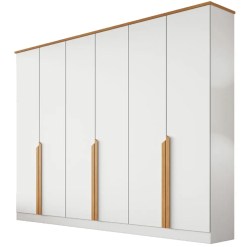 Guarda Roupa Bianca Casal 6 Portas 6 Gavetas Bianchi Branco Nature 48118