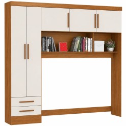 Guarda Roupa Modulado Carioca 5 Portas 2 Gavetas Cinamomo Off White 44916