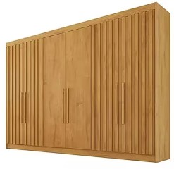 Guarda Roupa Potente Casal Ripado 6 Portas 6 Gavetas Europa Peroba 26806