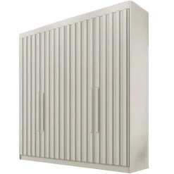 Guarda Roupa Potente Solteiro Ripado 4 Portas 3 Gavetas Europa Off White 95354
