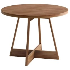 Mesa Atria Redonda 100x100 Carraro Nogal Com Rose Cobre 10047