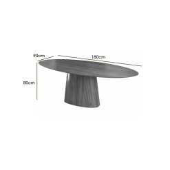 Mesa Barcelona Oval 180x90cm Minas Plac 23522