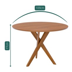 Mesa Cacau Sem Vidro Redonda 109cm Cimol 79666