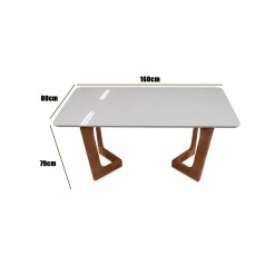 Mesa Dubai Flex Londres 160x80cm Com Vidro Cel Moveis 52609