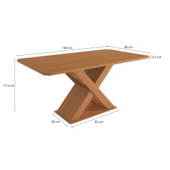 Mesa Graviola 160x90cm Sem Vidro Kappesberg 82531