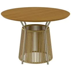 Mesa Roma Redonda 120cm Com Corda Nautica Paonanda Cinamomo 15031