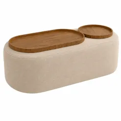 Mesa De Centro Madrid Em Veludo House Decor Bege 74985