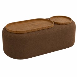 Mesa De Centro Madrid Em Veludo House Decor Marrom 97000