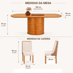 Mesa De Jantar Montreal 180x90cm Sem Vidro E 6 Cadeiras Montreal Em Veludo Cel Moveis 31832