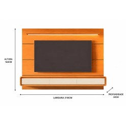 Painel Boaz 218cm Com Led E 3 Gavetas Para Tv Ate 70 Polegadas Edn 52573