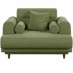 Poltrona Decorativa Lisboa Em Linho Estofart Verde 34952