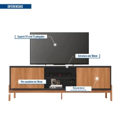 Rack Tannen Para Tv Ate 72 Polegadas 2 Portas Caemmun 26612