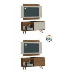 Rack Com Painel Malaga Para Tv Ate 50 Polegadas 1 Porta Atualle 16321