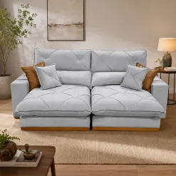 Sofa Aquiles Com Molas Ensacadas 4 Lugares Retratil E Reclinavel 250cm Tecido Veludo Zarat 33978