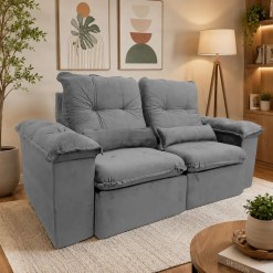 Sofa Arsenal 230cm Em Linho 4 Lugares Retratil E Reclinavel Aifos 72907