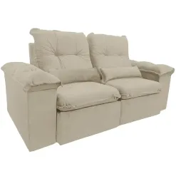 Sofa Arsenal 230cm Em Linho 4 Lugares Retratil E Reclinavel Aifos Bege 67266