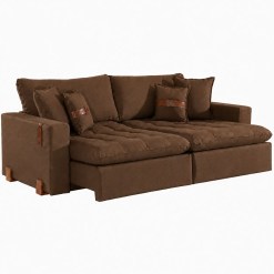 Sofa Cama Zeus 4 Lugares Retratil E Reclinavel 240cm Tecido Linho Innove Marrom 38468