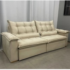 Sofa Nigeria 250cm Em Veludo 4 Lugares Retratil E Reclinavel Trevo 73985