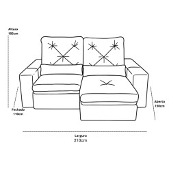 Sofa Rio 3 Lugares Em Veludo Retratil E Reclinavel 200cm Aifos 40385