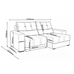 Sofa Thor Em Veludo Retratil E Reclinavel 3 Lugares 200cm Viero 92959