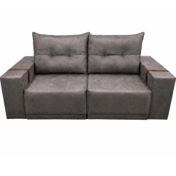 Sofa Thor Em Veludo Retratil E Reclinavel 3 Lugares 200cm Viero Cinza 77946
