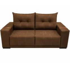 Sofa Thor Em Veludo Retratil E Reclinavel 3 Lugares 200cm Viero Marrom 87681