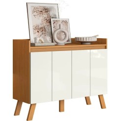 Aparador Buffet Aramoveis 4 Portas Cinamomo Branco 93365