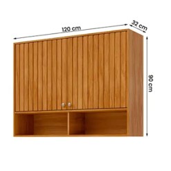 Armario Aereo Divina Esplendida Celeste Aurea 120cm Ripado 2 Portas Mgm 37056