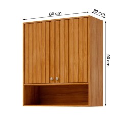 Armario Aereo Divina Esplendida Celeste Aurea 80cm Ripado 2 Portas Mgm 59330