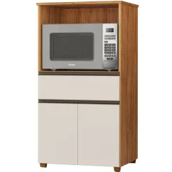 Balcao Micro Ondas Noruega 2 Portas 1 Gaveta Rud Rack Cedro Areia 34681