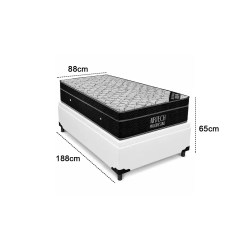 Base Bau Em Corino Com Colchao Airtech Progressive Solteiro 65x188x88cm Ortobom 81886