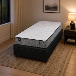 Base Bau Em Corino Com Colchao Joy Solteiro Com Molas Ensacadas 62x188x88cm Sealy 91259