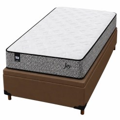 Base Bau Em Corino Com Colchao Joy Solteiro Com Molas Ensacadas 62x188x88cm Sealy Marrom 80977