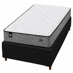 Base Bau Em Corino Com Colchao Joy Solteiro Com Molas Ensacadas 62x188x88cm Sealy Preto 23672