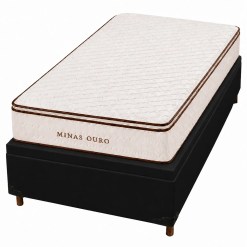 Base Bau Em Corino Com Colchao Minas Ouro Solteiro Com Molas Ensacadas 68x188x88cm Colchominas Preto 15125
