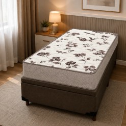 Base Bau Em Corino Com Colchao Physical Mega Resistente Solteiro 88x188x58cm Ortobom 74860