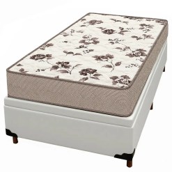 Base Bau Em Corino Com Colchao Physical Mega Resistente Solteiro 88x188x58cm Ortobom Branco 69048