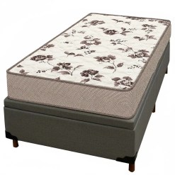 Base Bau Em Corino Com Colchao Physical Mega Resistente Solteiro 88x188x58cm Ortobom Cinza 51808