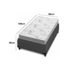 Base Bau Em Corino Com Colchao Physical Resistente Solteiro 48x188x88cm Ortobom 85020
