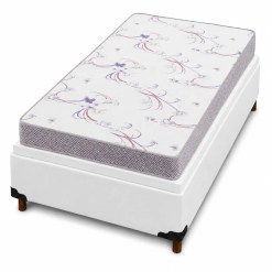 Base Bau Em Corino Com Colchao Physical Resistente Solteiro 48x188x88cm Ortobom Branco 71835