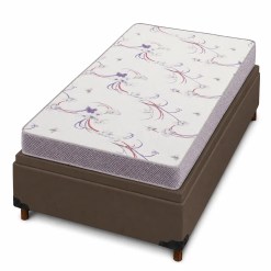 Base Bau Em Corino Com Colchao Physical Resistente Solteiro 48x188x88cm Ortobom Marrom 14122