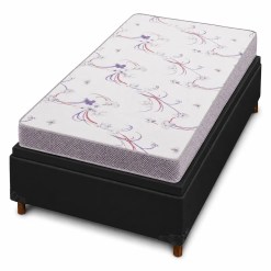 Base Bau Em Corino Com Colchao Physical Resistente Solteiro 48x188x88cm Ortobom Preto 50171